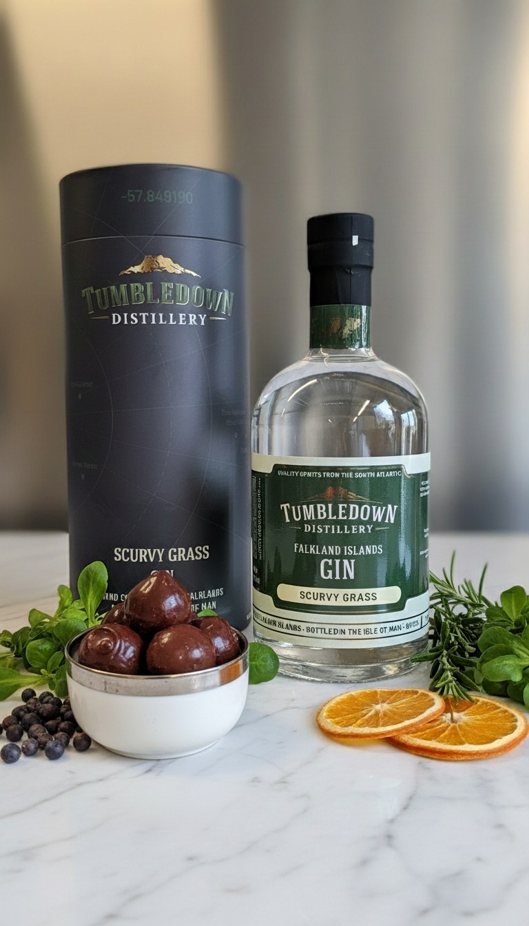 Gin and Chocolate Falkland Islands Gin Tumbledown Gin